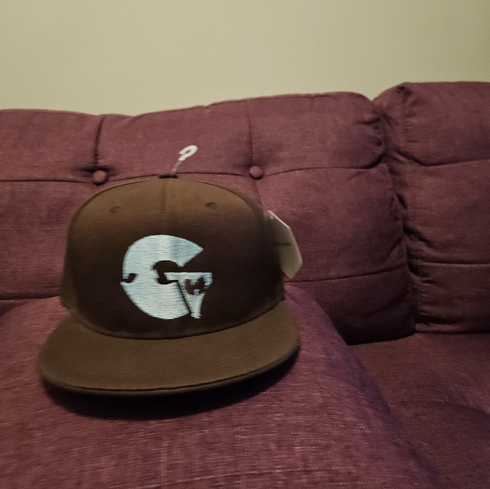 Brown Custom Made Wu Gza Hat with Blue G Nwt